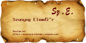 Szunyog Elemér névjegykártya